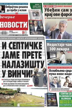 Večernje novosti - broj 2143, 27. jan 2017.