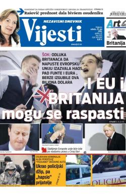 Vijesti - broj 6555, 25. jun 2016.
