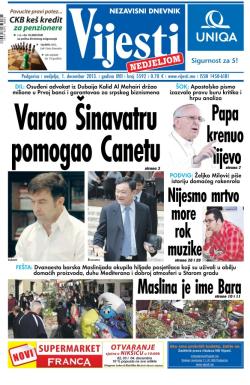 Vijesti - broj 5592, 1. dec 2013.