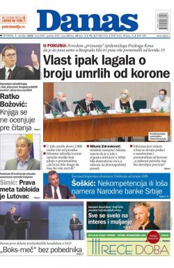 Danas - broj 8403, 1. okt 2020.