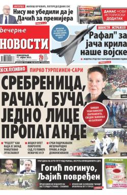 Večernje novosti - broj 4278, 11. apr 2022.