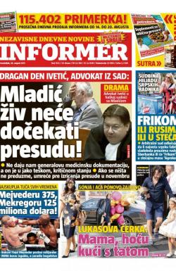 Informer - broj 1625, 28. avg 2017.