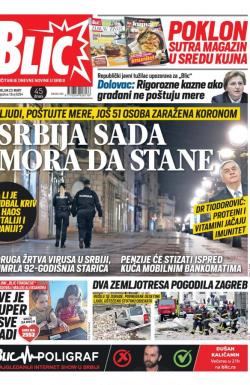 Blic - broj 8294, 23. mar 2020.