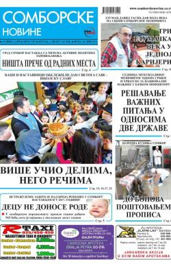 Somborske novine - broj 3319, 2. feb 2018.