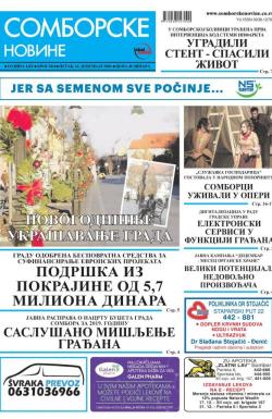 Somborske novine - broj 3364, 14. dec 2018.