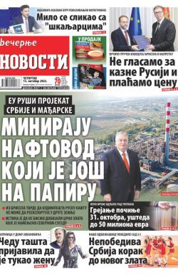 Večernje novosti - broj 4459, 13. okt 2022.