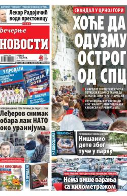 Večernje novosti - broj 2987, 5. jun 2018.