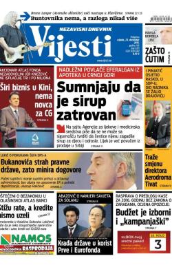 Vijesti - broj 6375, 23. dec 2015.