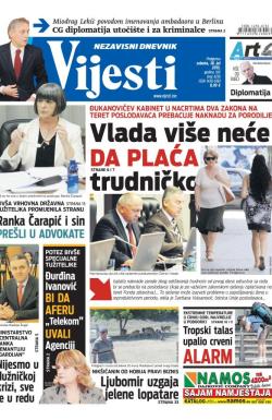 Vijesti - broj 6217, 18. jul 2015.