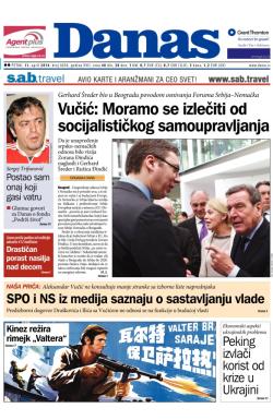 Danas - broj 6038, 11. apr 2014.