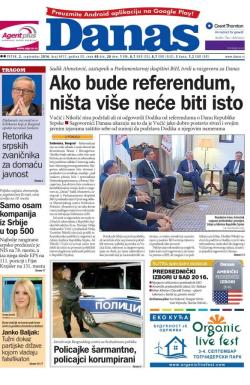 Danas - broj 6913, 2. sep 2016.