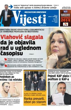 Vijesti - broj 5913, 12. sep 2014.