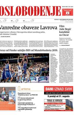 Oslobođenje - broj 25790, 14. sep 2018.
