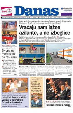 Danas - broj 6567, 22. sep 2015.