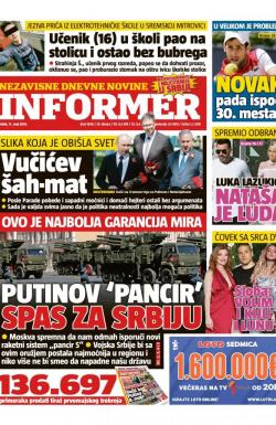 Informer - broj 1838, 11. maj 2018.