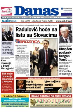 Danas - broj 5982, 14. feb 2014.