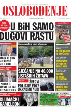 Oslobođenje - broj 24.629, 22. jun 2015.