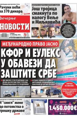 Večernje novosti - broj 4485, 8. nov 2022.