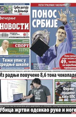 Večernje novosti - broj 1429, 2. feb 2015.