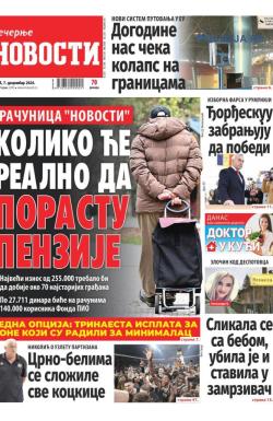 Večernje novosti - broj 5227, 7. dec 2024.