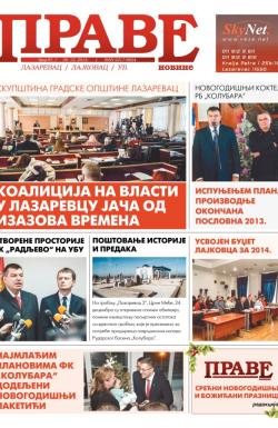 Prave novine, Lazarevac - broj 87, 30. dec 2013.