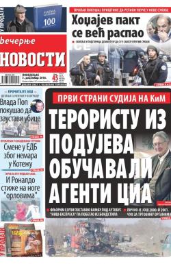 Večernje novosti - broj 3168, 3. dec 2018.