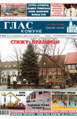 Novi glas komune, Apatin - broj 240, 20. dec 2013.