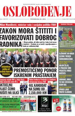Oslobođenje - broj 24.566, 20. apr 2015.