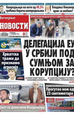 Večernje novosti - broj 1792, 4. feb 2016.