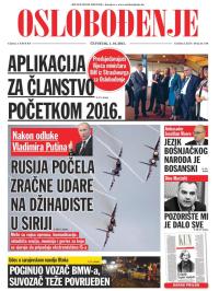 Oslobođenje - broj 24.730, 1. okt 2015.