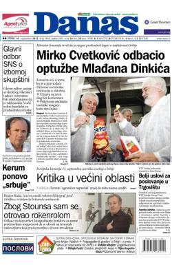 Danas - broj 5468, 18. sep 2012.