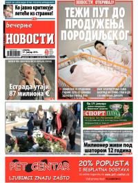 Večernje novosti - broj 1413, 17. jan 2015.