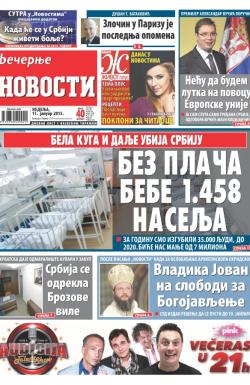 Večernje novosti - broj 1407, 11. jan 2015.