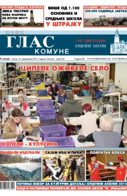 Novi glas komune, Apatin - broj 291, 12. dec 2014.