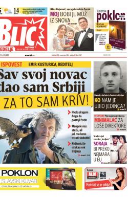 Blic - broj 6367, 2. nov 2014.