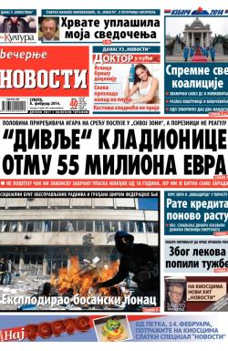 Večernje novosti - broj 1074, 8. feb 2014.