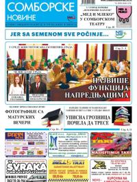 Somborske novine - broj 3233, 10. jun 2016.