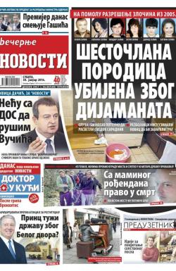 Večernje novosti - broj 1787, 30. jan 2016.