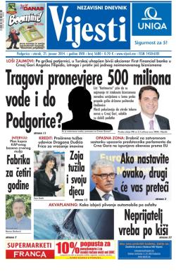 Vijesti - broj 5680, 21. jan 2014.
