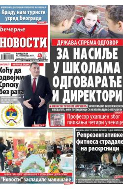 Večernje novosti - broj 2789, 13. nov 2017.