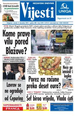 Vijesti - broj 5594, 3. dec 2013.