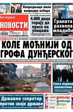 Večernje novosti - broj 1124, 17. dec 2013.