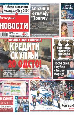 Večernje novosti - broj 1412, 16. jan 2015.