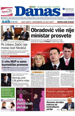 Danas - broj 5785, 1. avg 2013.