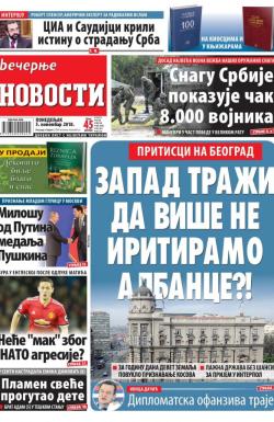 Večernje novosti - broj 3140, 5. nov 2018.