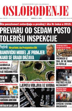 Oslobođenje - broj 24.459, 3. jan 2015.