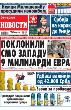 Večernje novosti - broj 1017, 1. sep 2013.