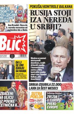 Blic - broj 8424, 10. avg 2020.