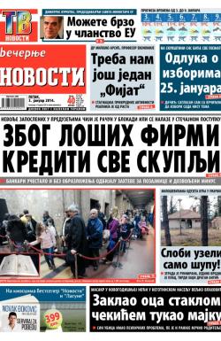 Večernje novosti - broj 1139, 3. jan 2014.