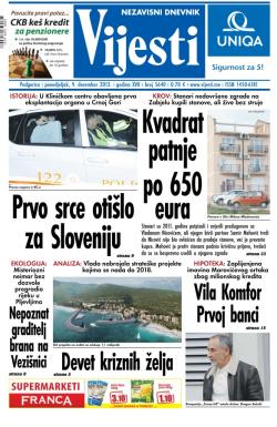 Vijesti - broj 5640, 9. dec 2013.